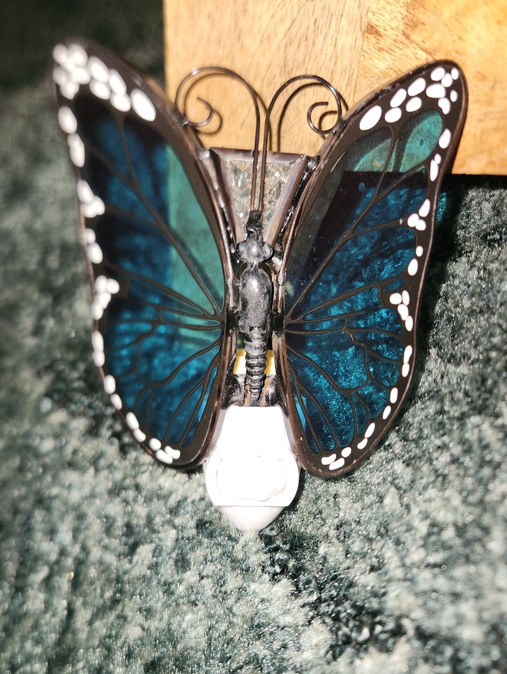 Blue Butterfly Wall Decor Night Light - Home Accent